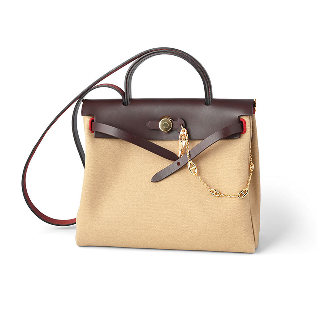 Strapory Roulis Leather Flap Closure Tab & Chain for Hermès Herbag