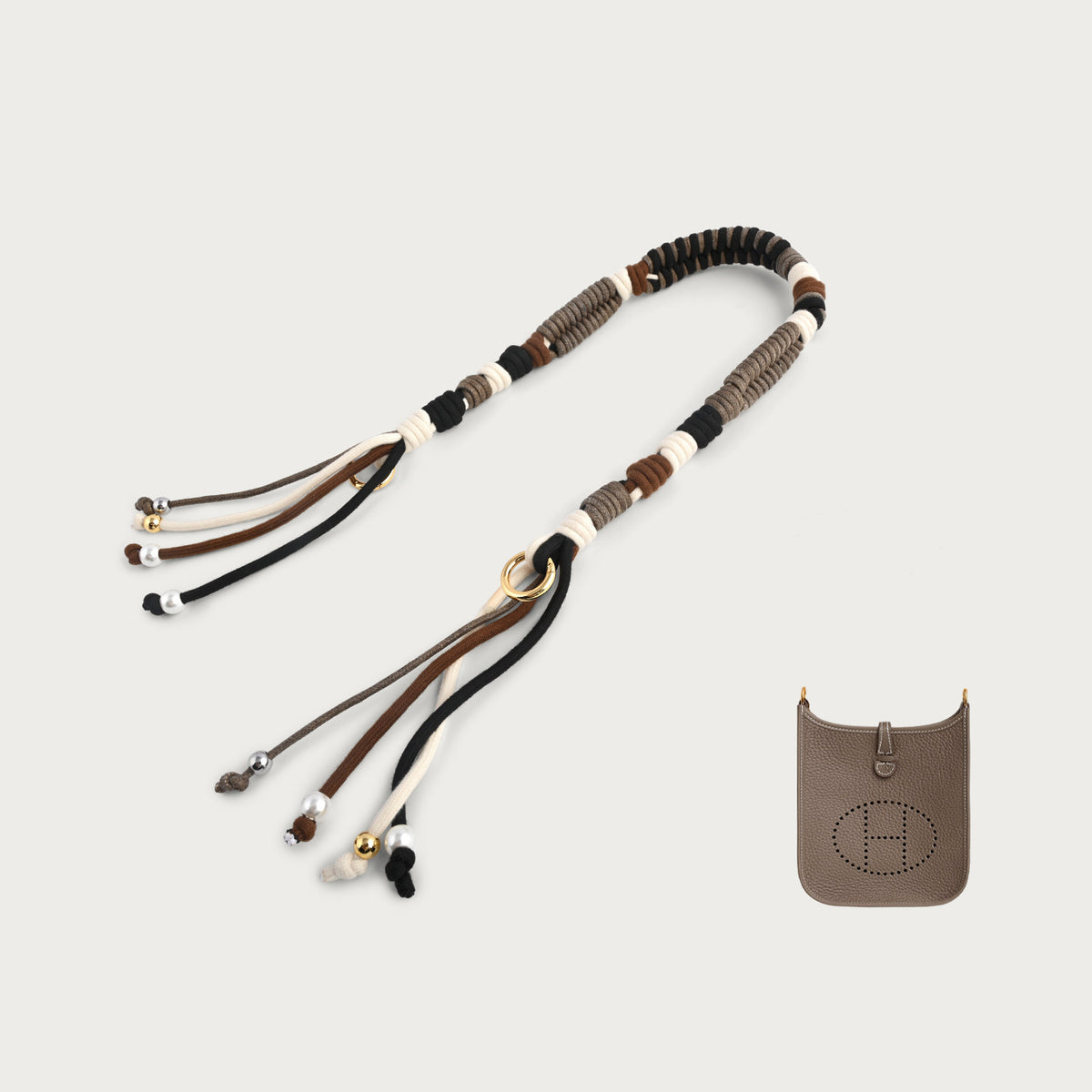 Strapory Nomad Beaded & Woven Tassel Strap for Hermes Evelyne 16/23