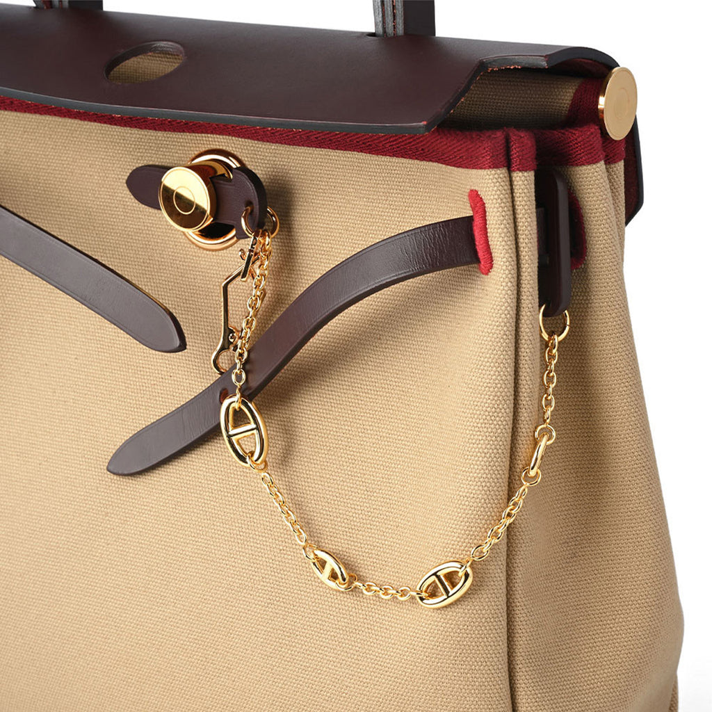 Strapory Roulis Leather Flap Closure Tab & Chain for Hermès Herbag