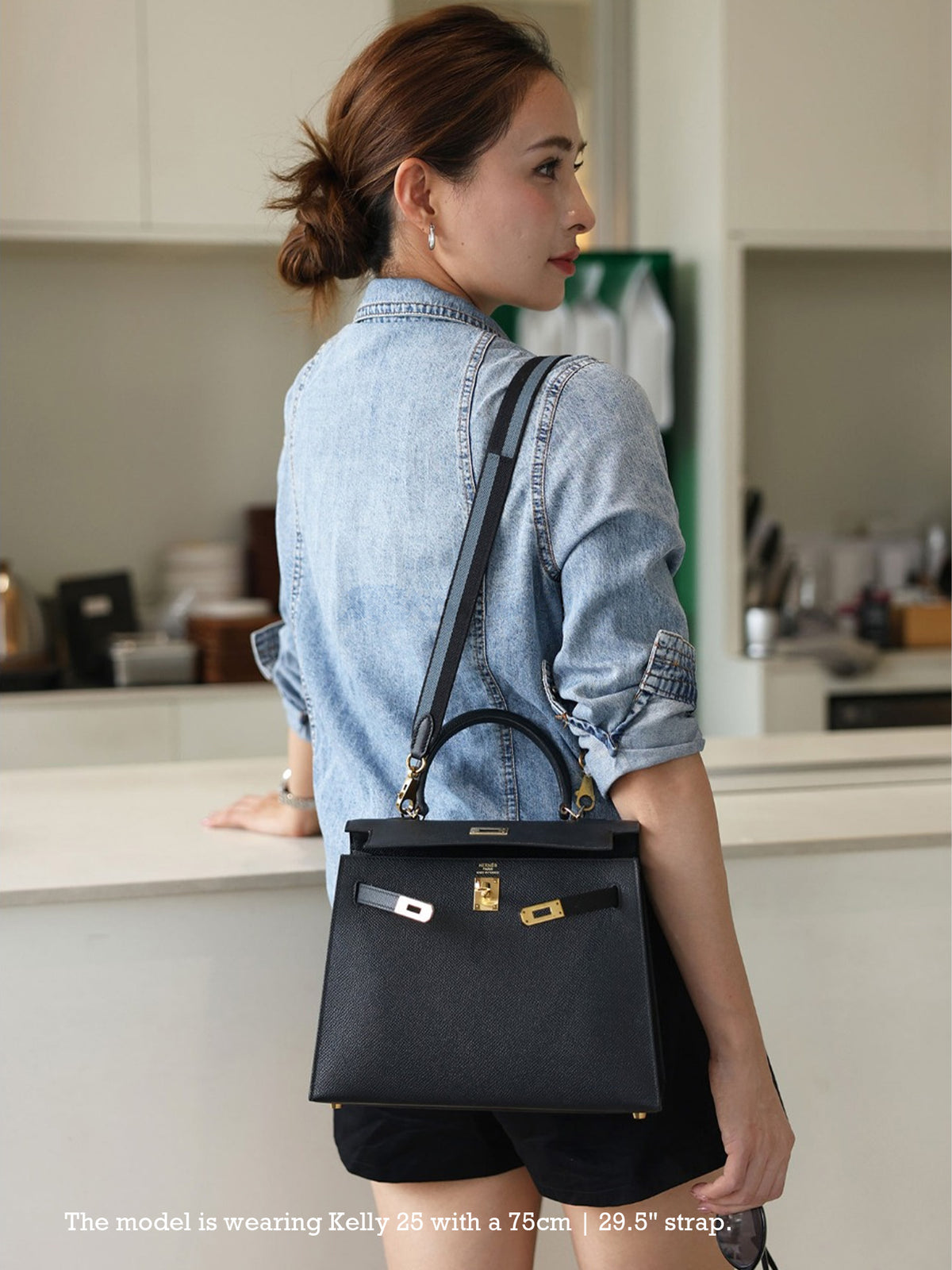 Strapory Geometric Woven Wide Shoulder Strap for 24/24 bag, Kelly bag, Bolide bag-1.97" wide