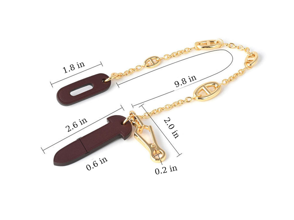 Strapory Roulis Leather Flap Closure Tab & Chain for Hermès Herbag
