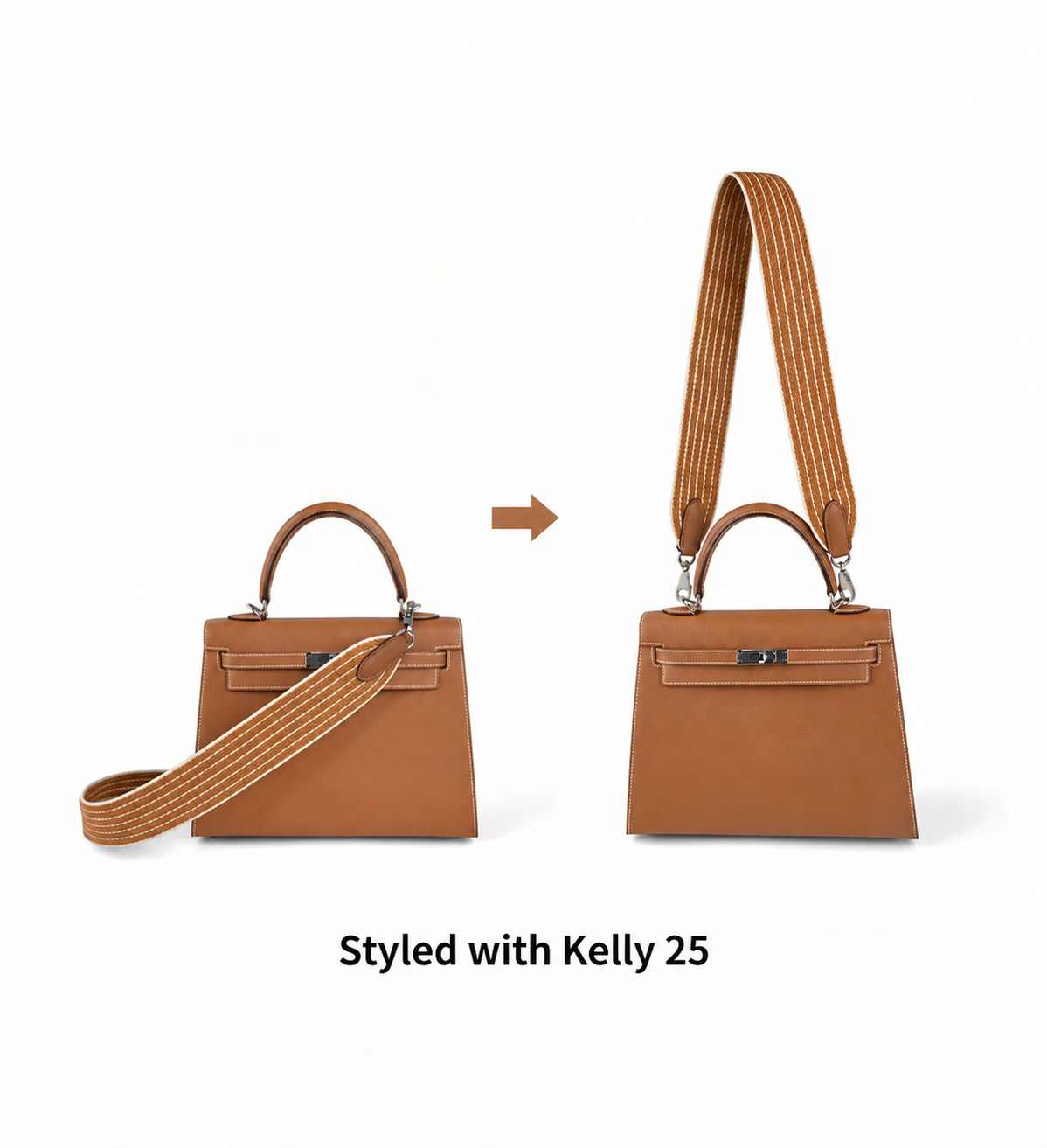 Strapory Wheatweave Wide Shoulder Strap for Kelly 25, 28 & 32 and Bolide 27 & 31 Bags